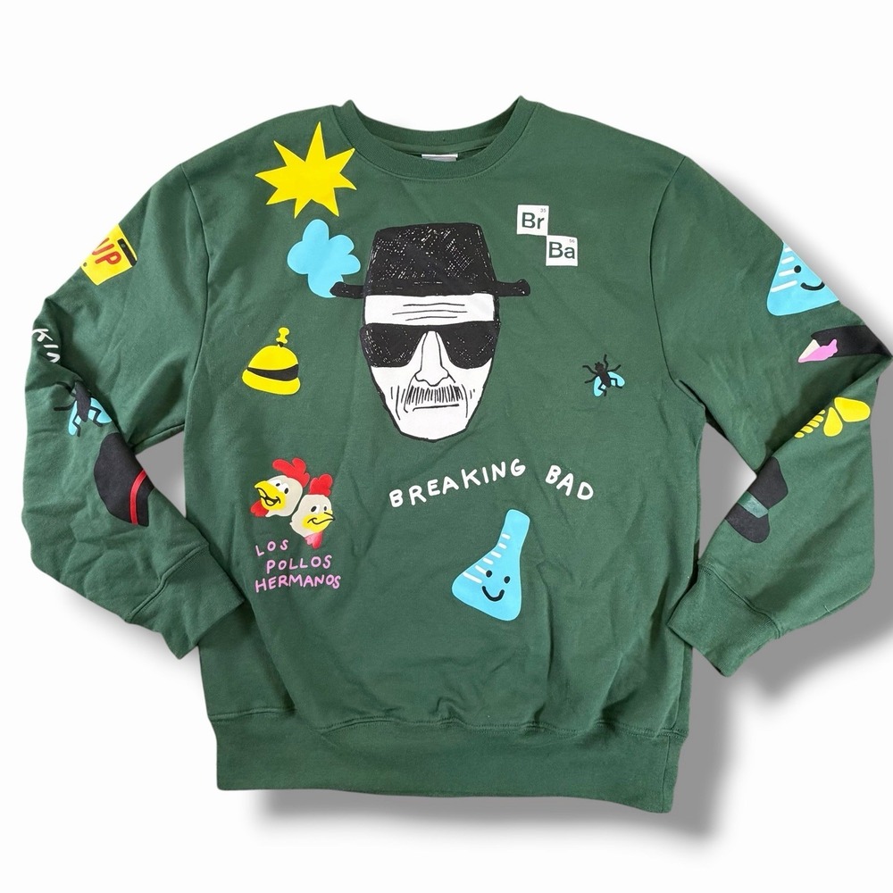 Breaking Bad Sweatshirt Green Adult Small IML Cartoon S Pullover Heisenberg
